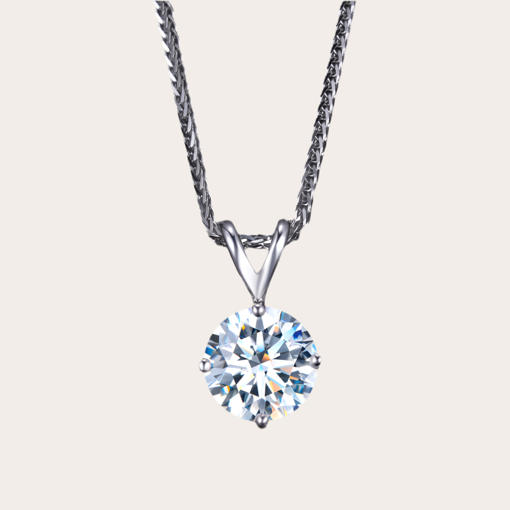Four Prong Solitaire Lab-Diamond Wish Bone Pendant
